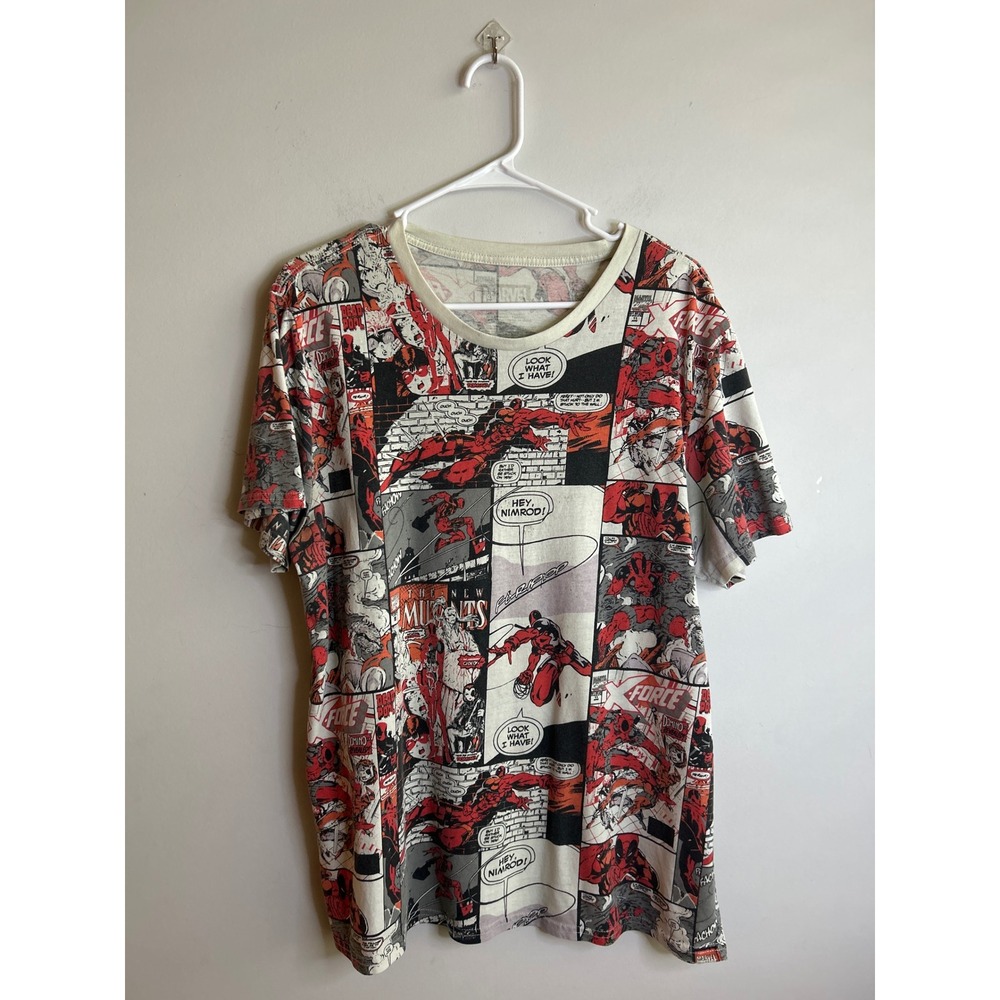 Marvel Deadpool Multicolor Comic Graphic T Shirt Mens Large